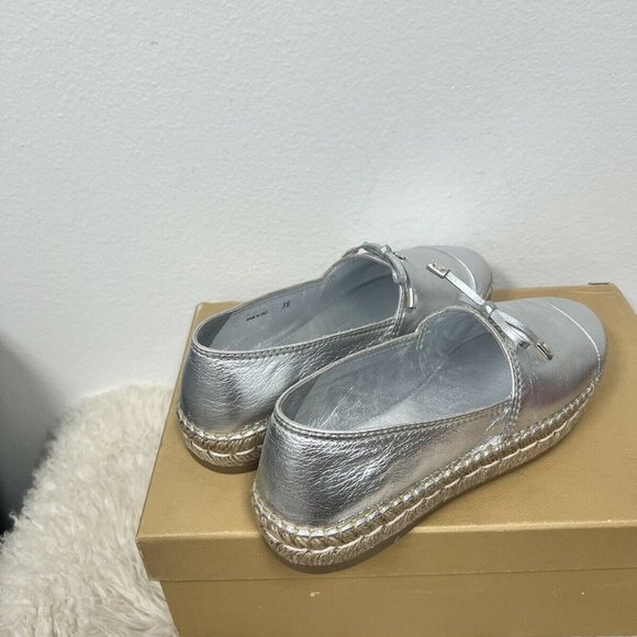 NIB Prada Bow Logo Leather Loafer Gabardine Plaque Flat Espadrilles 35/ US 5 - Picture 7 of 10